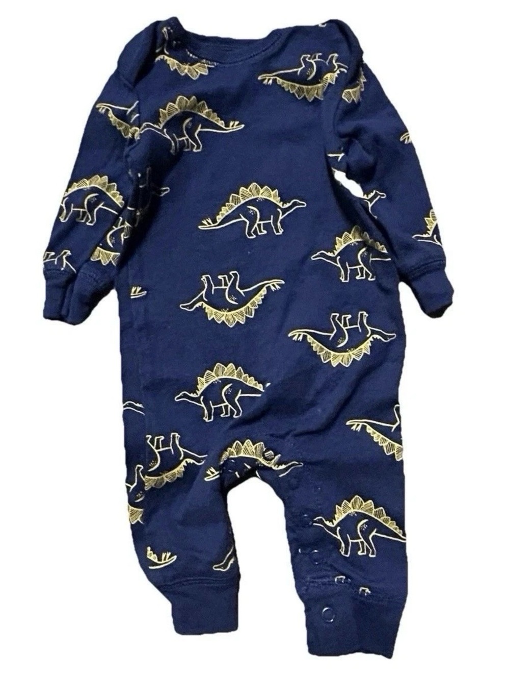Baby Boy Footie Pajamas 2 Way Zipper Dinosaurs Bears Size 0-3 Months - Picture 8 of 8